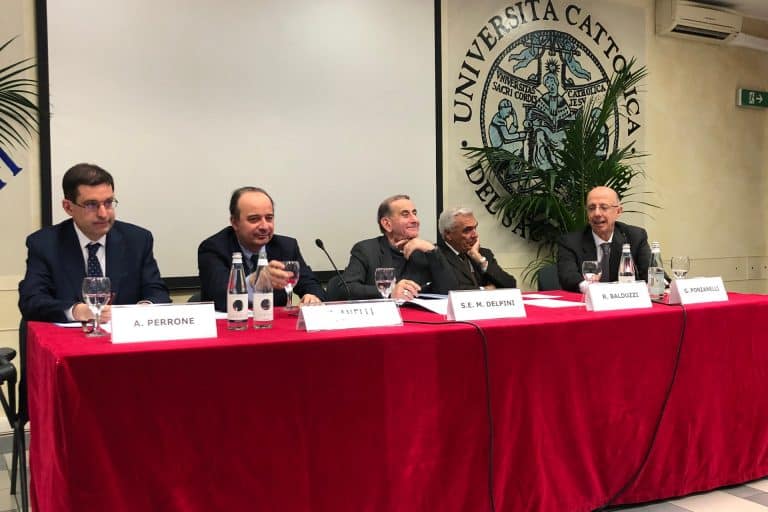 Conclusione del ciclo di incontri Welfare Cattolico - Prof. Franco Anelli, S.E. Mons. Mario Delpini, Prof. Andrea Perrone, Prof. Renato Balduzzi, Prof. Giulio Ponzanelli (2017)
